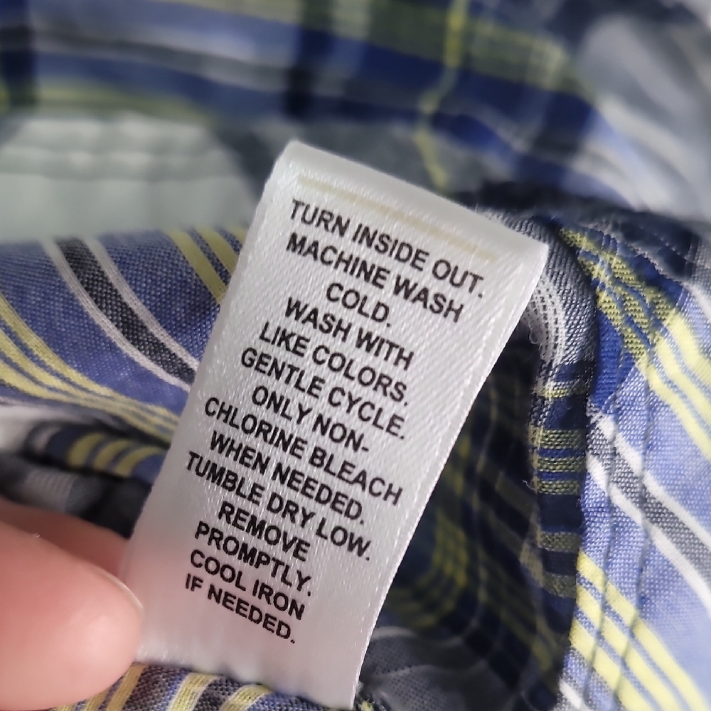 Cato Yellow, Navy & White Plaid Button-Up Shirt Sizec18/20W - Picture 5 of 6